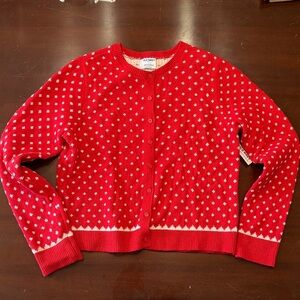 Old Navy Red and White Women's Cardigan